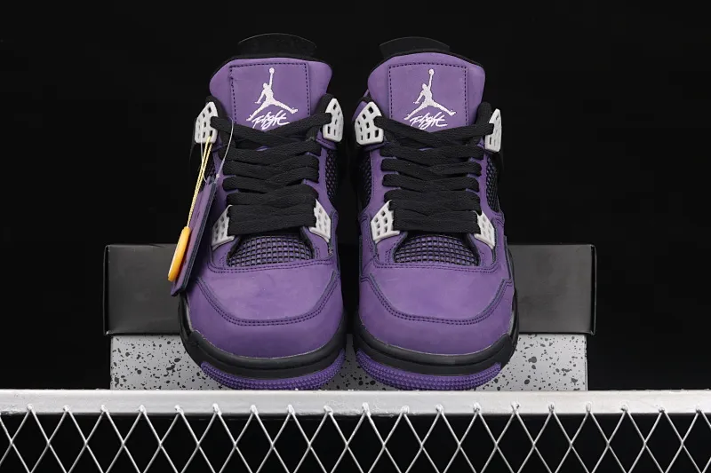 All categories Air Jordan Jordan series basketball shoes Air Jordan 4 G version Air Jordan 4 Retro AJ4 Joe 4 suede black and purple 308497-408